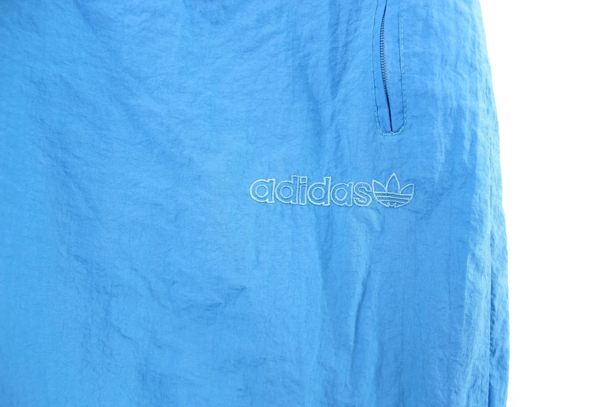 80's Adidas Embroidered Logo Blue Windbreaker Pants