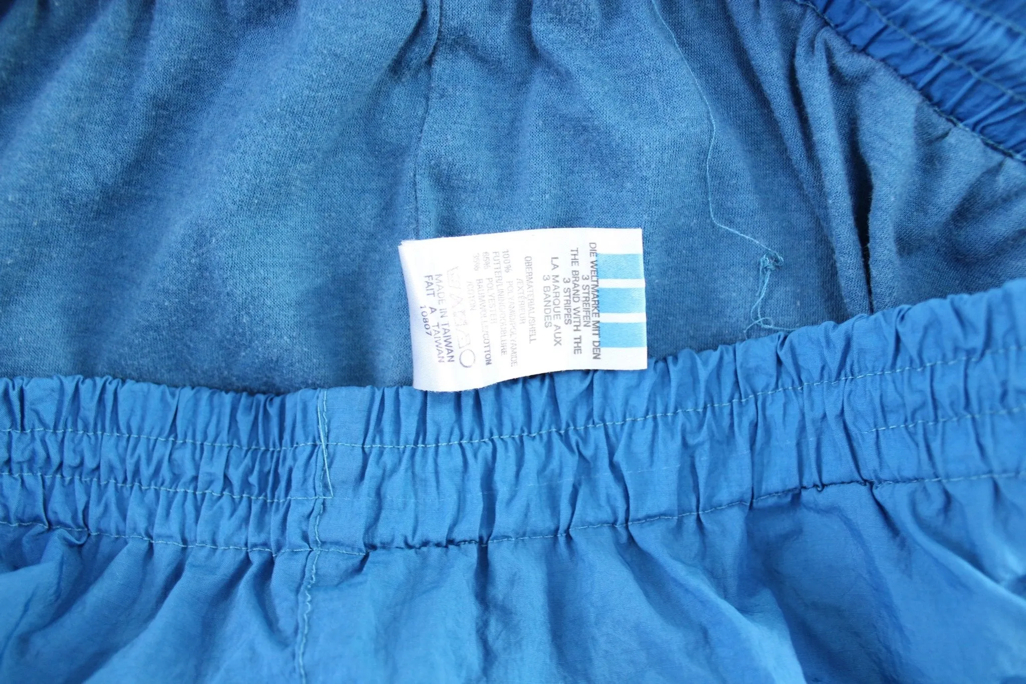 80's Adidas Embroidered Logo Blue Windbreaker Pants