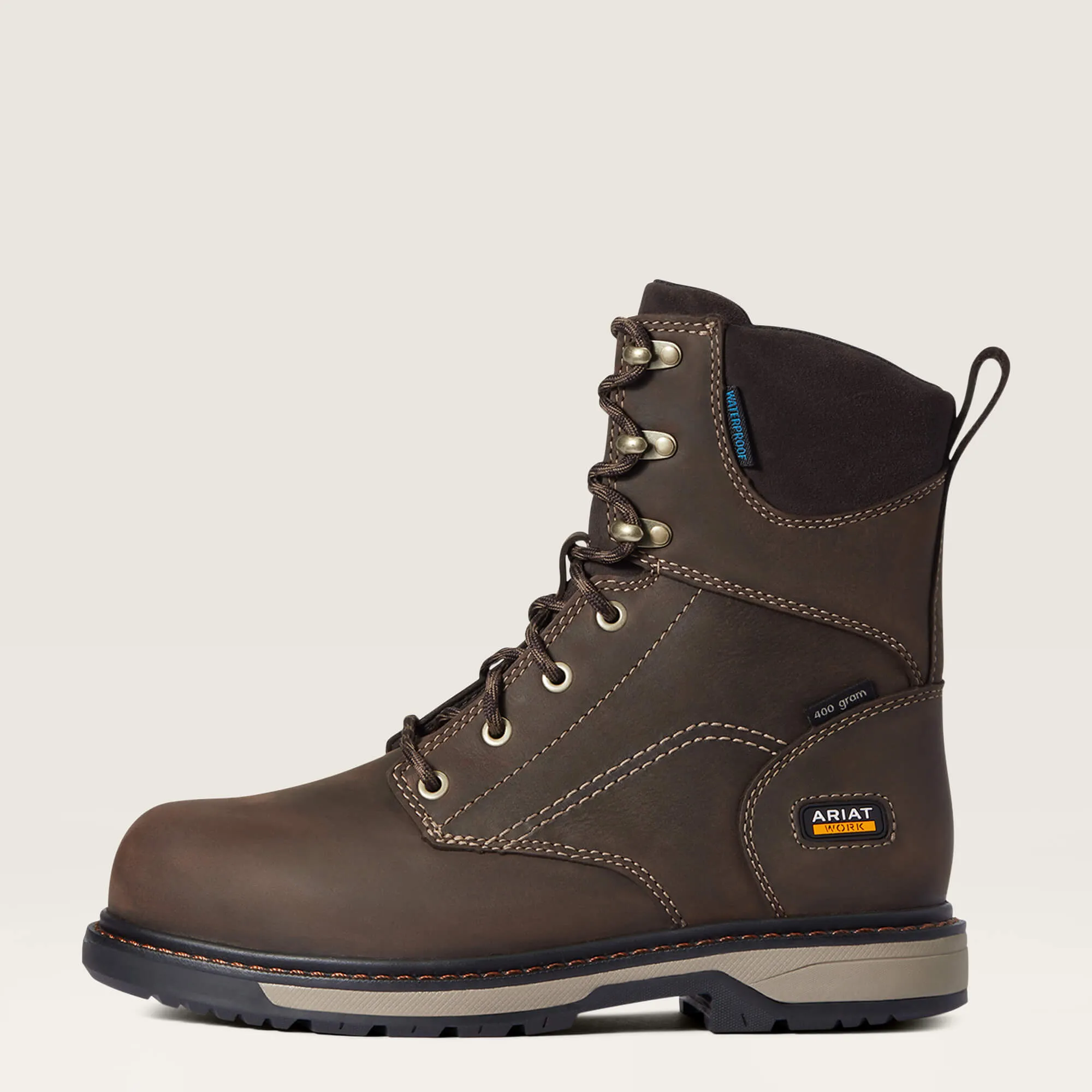 Ariat Women's Riveter CSA 8" Comp Toe WP 400G Ins PR Work Boot - Brown - 10036707