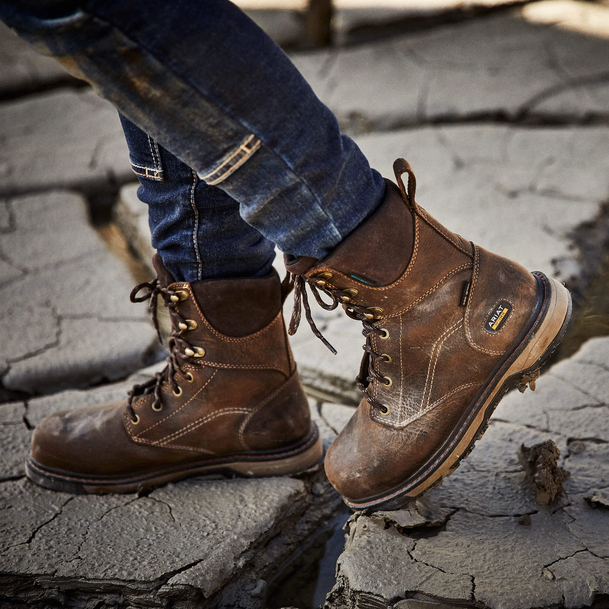 Ariat Women's Riveter CSA 8" Comp Toe WP 400G Ins PR Work Boot - Brown - 10036707