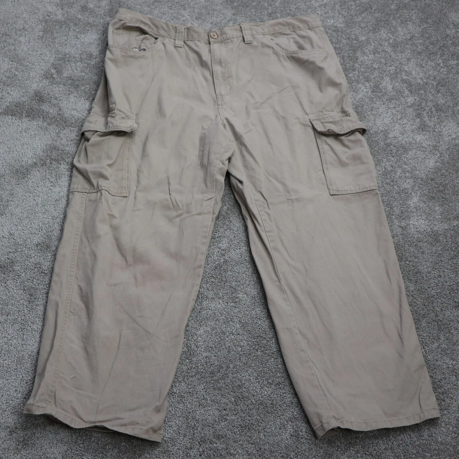 Beverly Hills Polo Club Mens Straight Leg Cargo Pants High Rise Tan Size 40