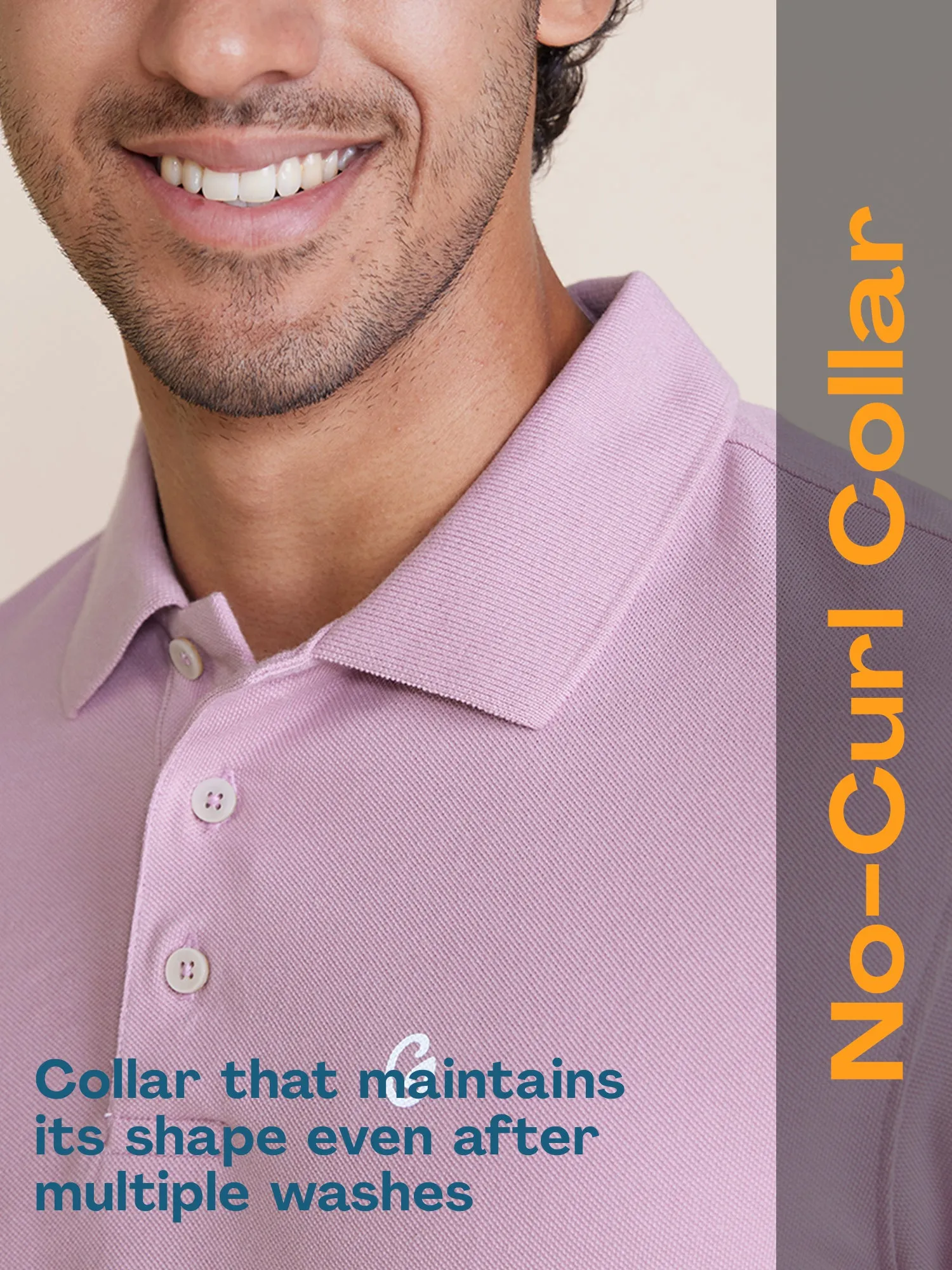 Color Block Polo T-shirt Lavender