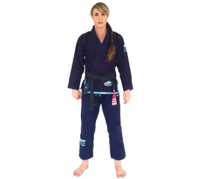 FUJI Suparaito Womens Pearl Weave BJJ Gi - Navy