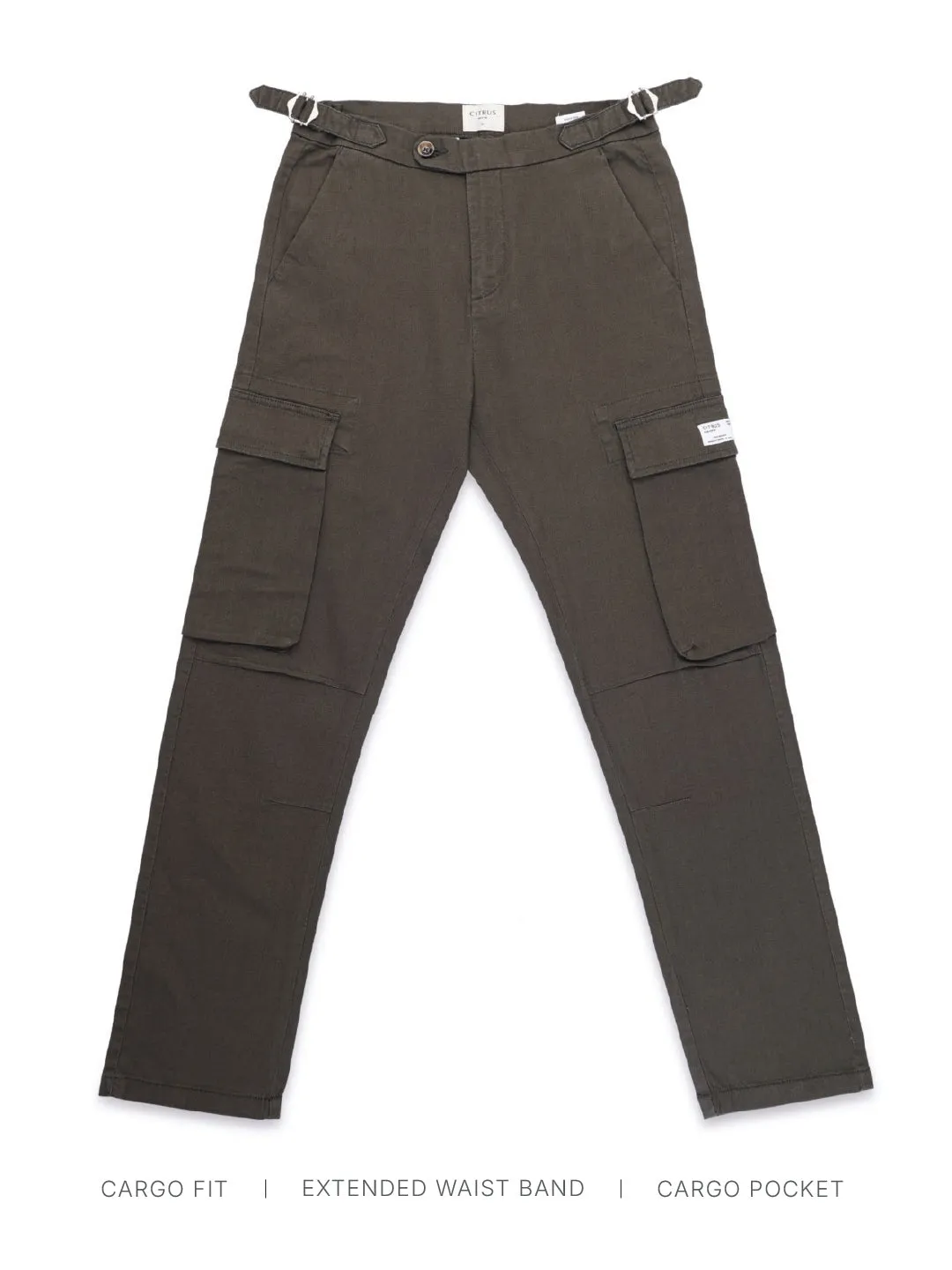 Green Cotton Stretch Cargo Pant