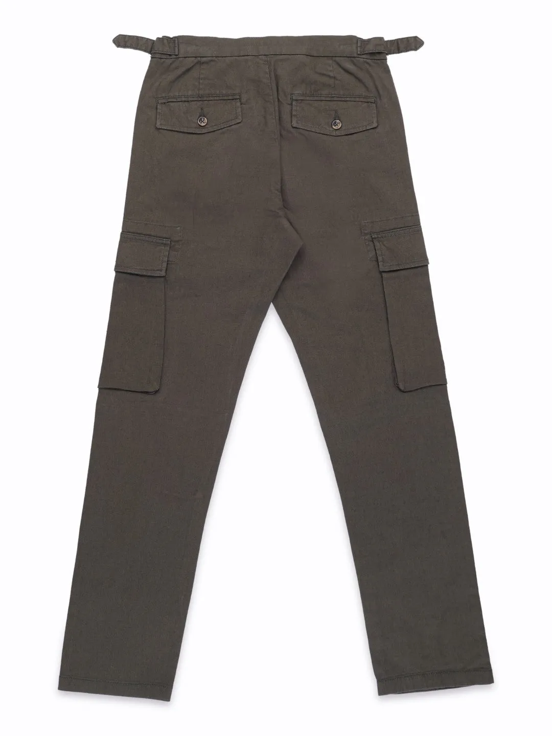 Green Cotton Stretch Cargo Pant