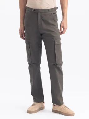 Green Cotton Stretch Cargo Pant