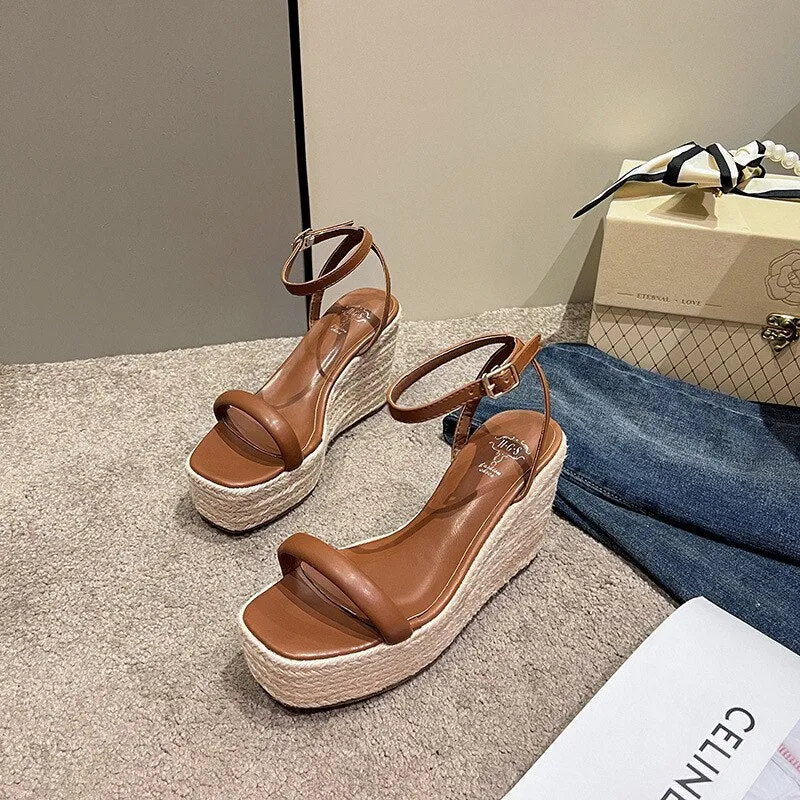 Summer Women's Shoes Ladies Sandals  Wedge Heel Sandals Bunch Casual Sandals Ladies Sandals for Women Platform Sandals High Heels
