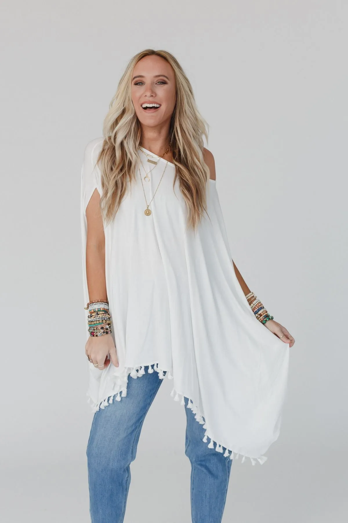 The Wren Tassel Tunic - Ivory